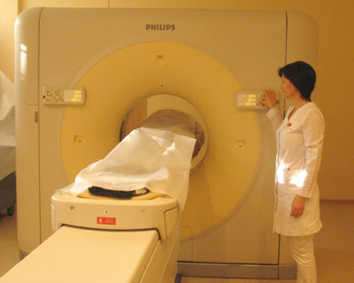 На 64-срезовом томографе «Бриллианс-64» фирмы Philips в год обследуется до 3500 пациентов. 