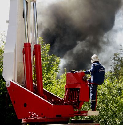пожар под Донецком - в Макеевке