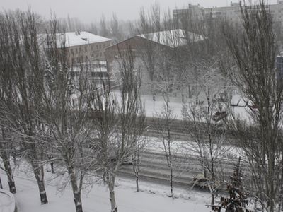 Донецк в снегу