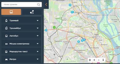 "Киевпасстранс" запустил онлайн-карту движения городского транспорта