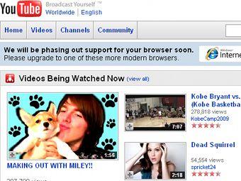   YouTube  Internet Explorer 6.