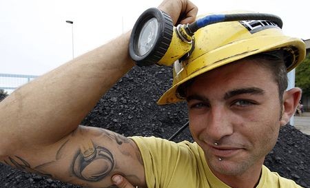 Протест итальянских шахтеров