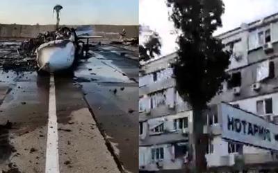 В оккупированном Крыму показали последствия взрывов на аэродроме "Саки" (ВИДЕО)